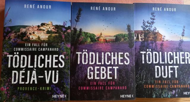 Buchcover 3 Bücher von Rene Anour: Tödliches Deja Vu, tödliches Gebet, Tödlicher Duft